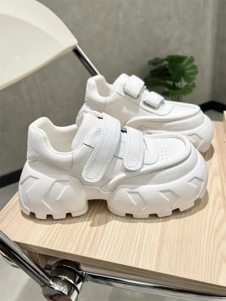 S15 explosive version of niche Velcro big-head ugly shoes for women genuine leather thick-soled height-increasing platform shoes