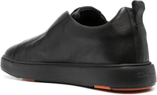 Santoni round-toe leather sneakers Black