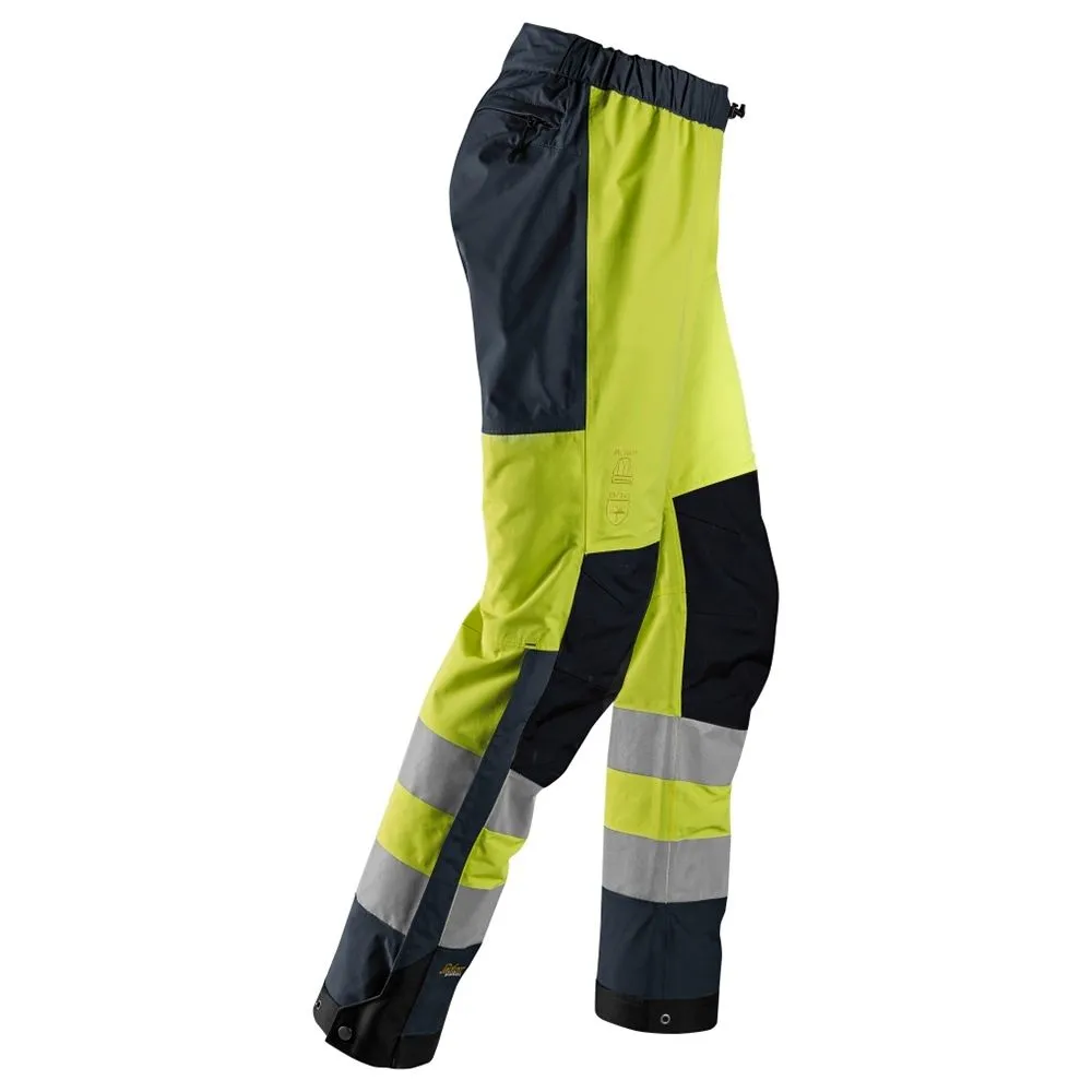 Snickers 6530 AllroundWork, High-Vis Waterproof Shell Trousers Class 2 - Yello