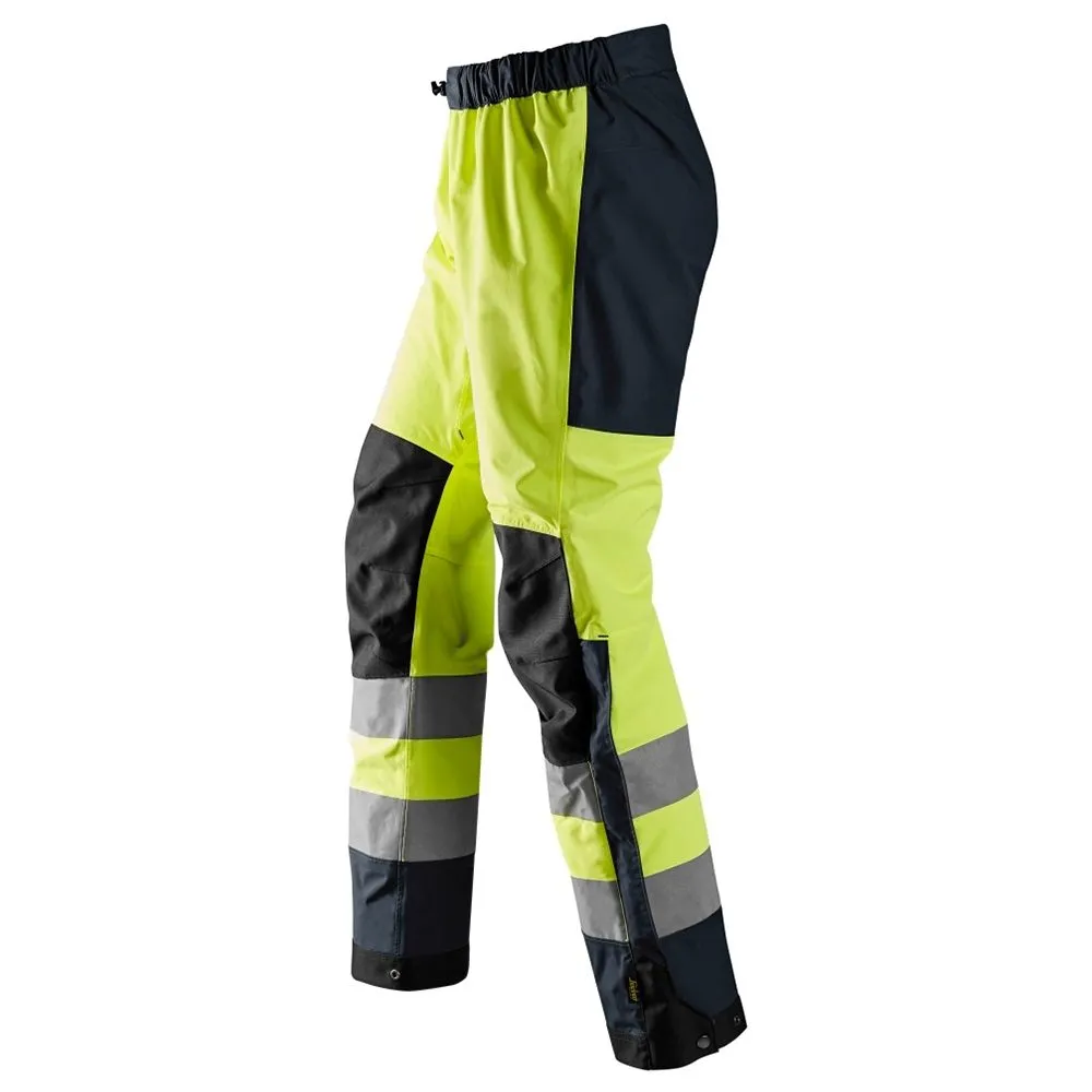 Snickers 6530 AllroundWork, High-Vis Waterproof Shell Trousers Class 2 - Yello