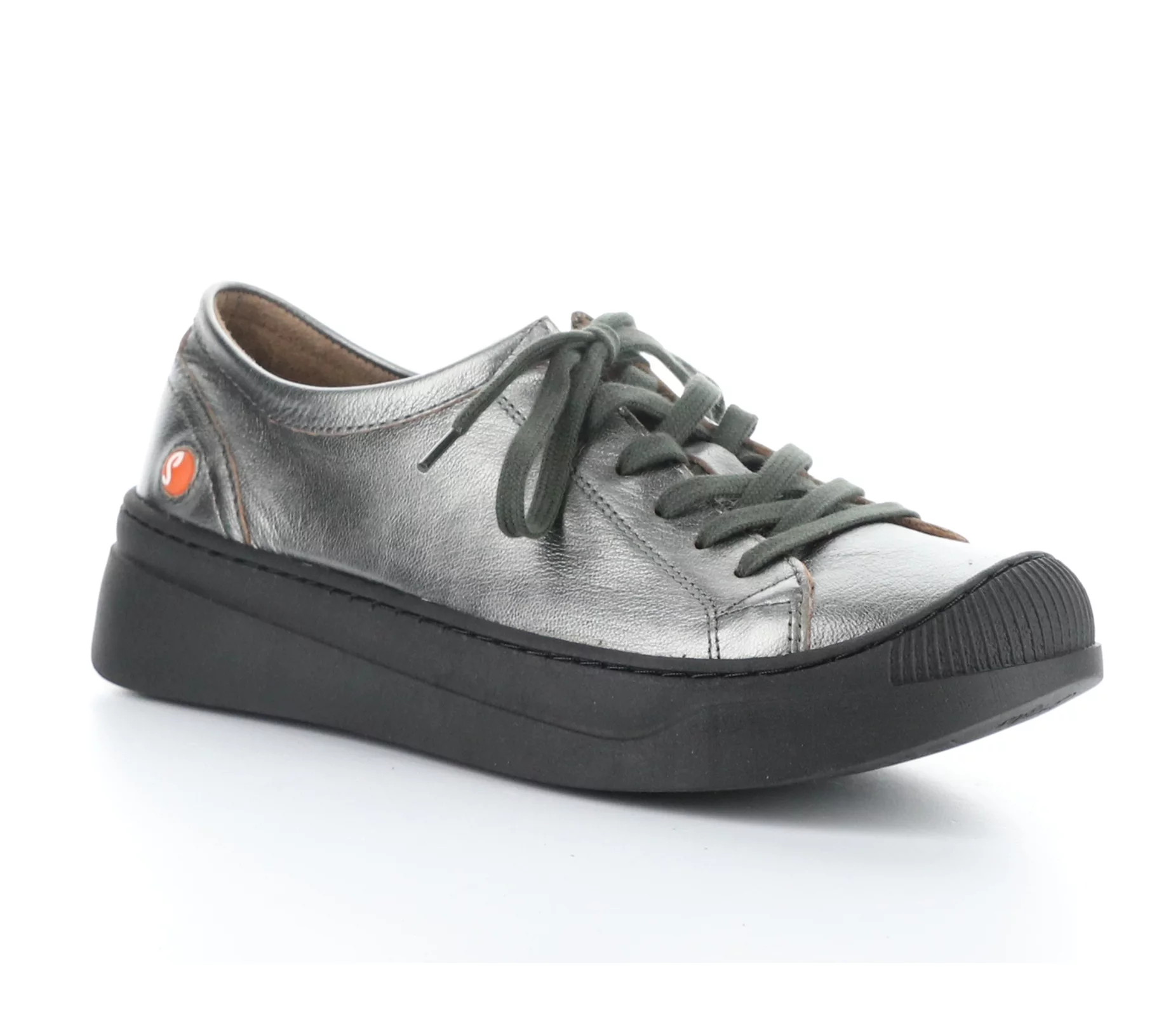 Softino's Leather Metallic Fashion Sneakers - Aur-La