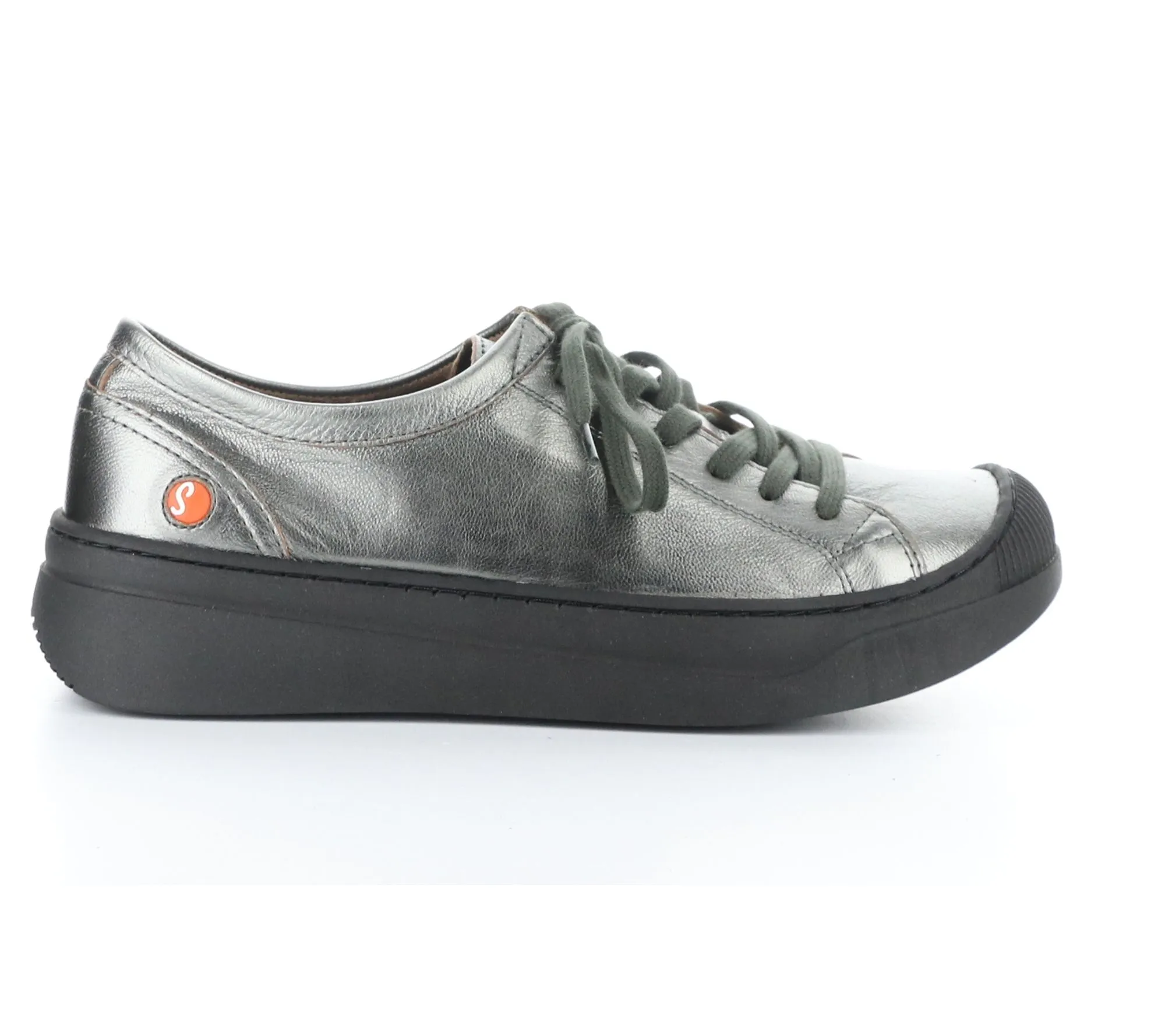 Softino's Leather Metallic Fashion Sneakers - Aur-La