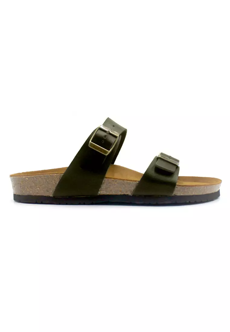 SoleSimple Glasgow - Khaki Leather Sandals & Flip Flops