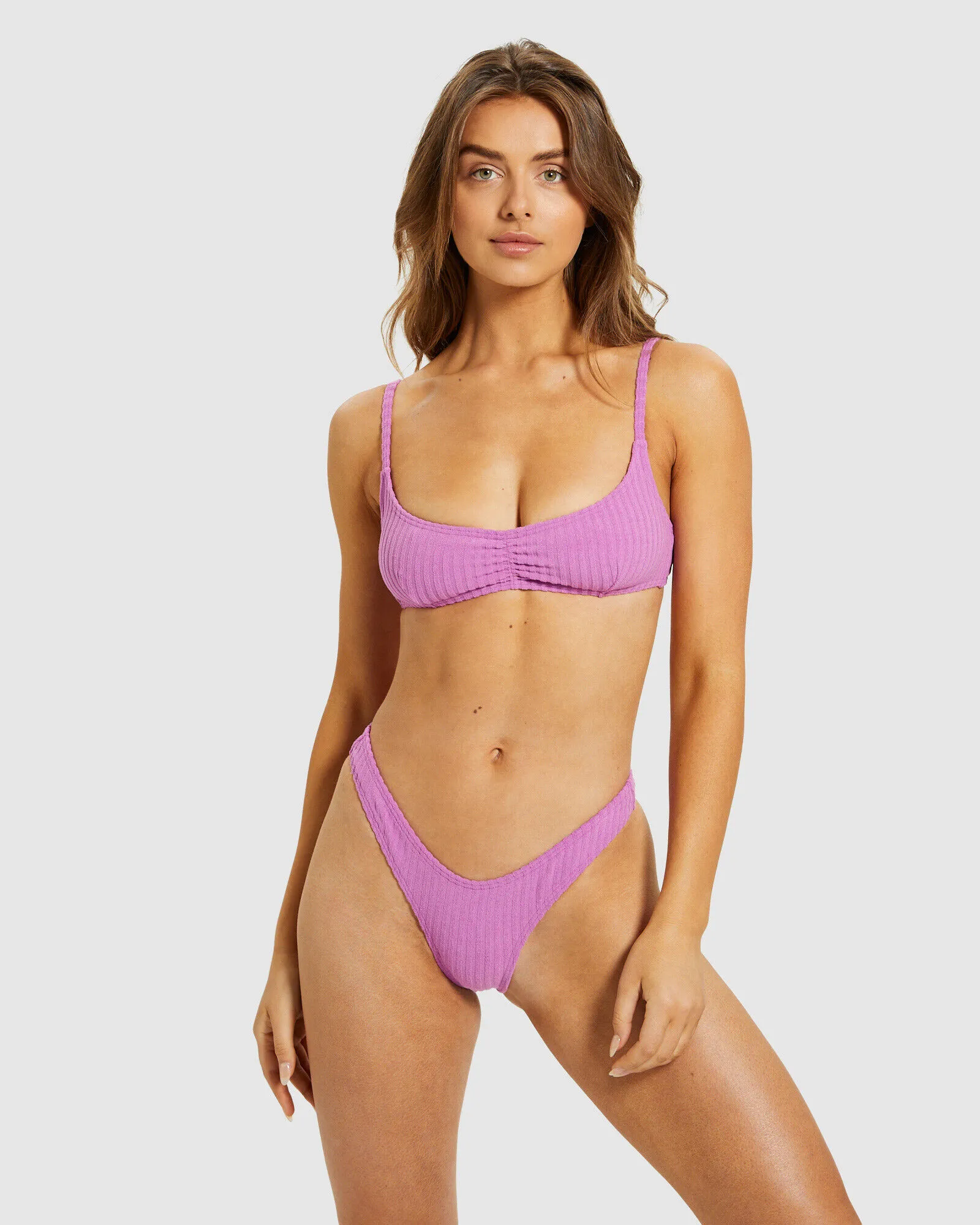 Subtitled Amalfi Towelling Bikini Set Purple