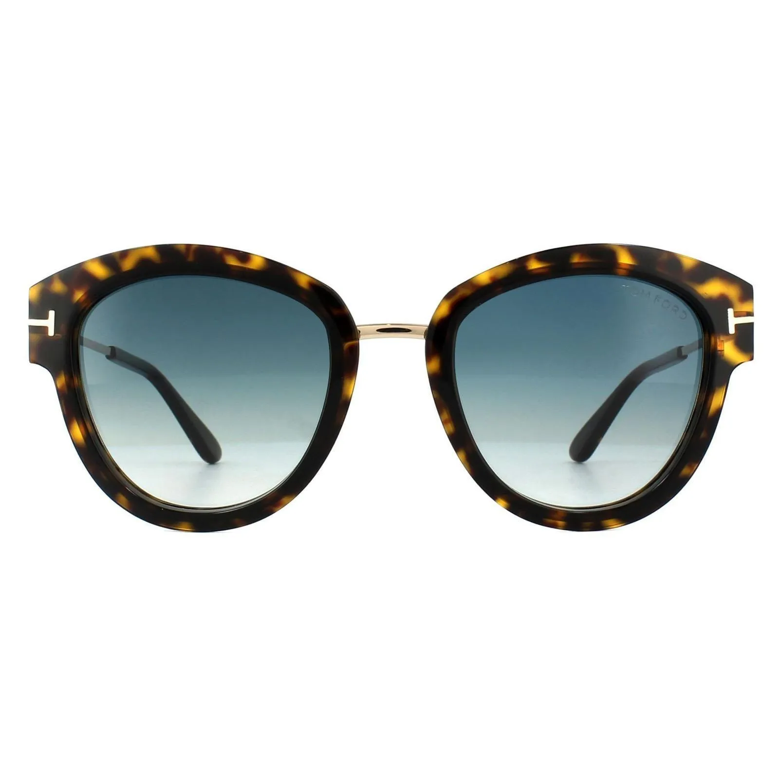 Sunglasses | Cat Eye Dark Havana Green Gradient Sunglasses | Tom Ford