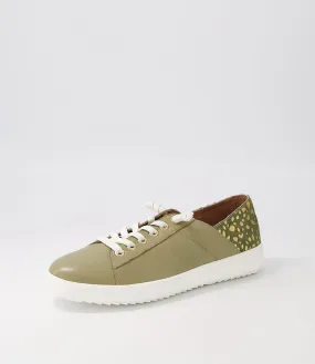 SUPERSOFT Zaylah Khaki Leopard Leather Pony Sneakers