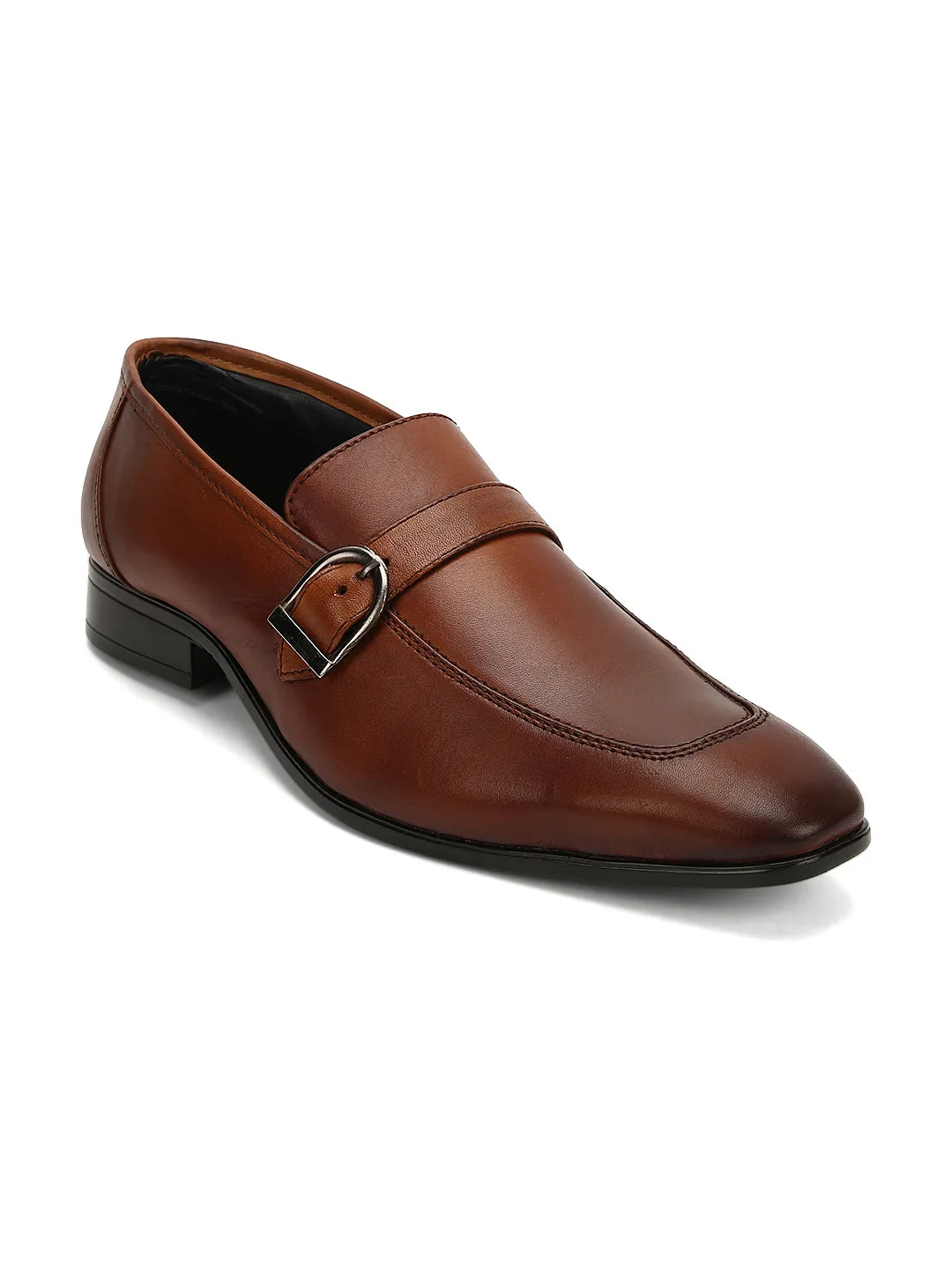 Teakwood Genuine leather Men Brown Semi-formal Slip-On Shoes