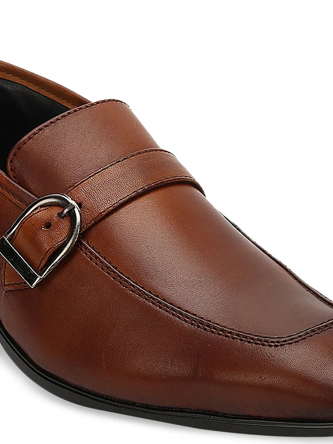 Teakwood Genuine leather Men Brown Semi-formal Slip-On Shoes