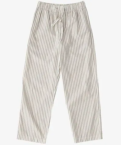 Tekla Womens Hopper Stripes Striped drawstring-waistband straight-leg mid-rise organic-cotton pyjama trousers