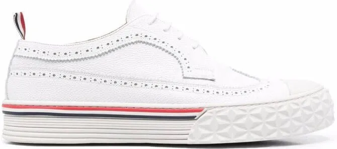 Thom Browne tonal brogue sneakers White