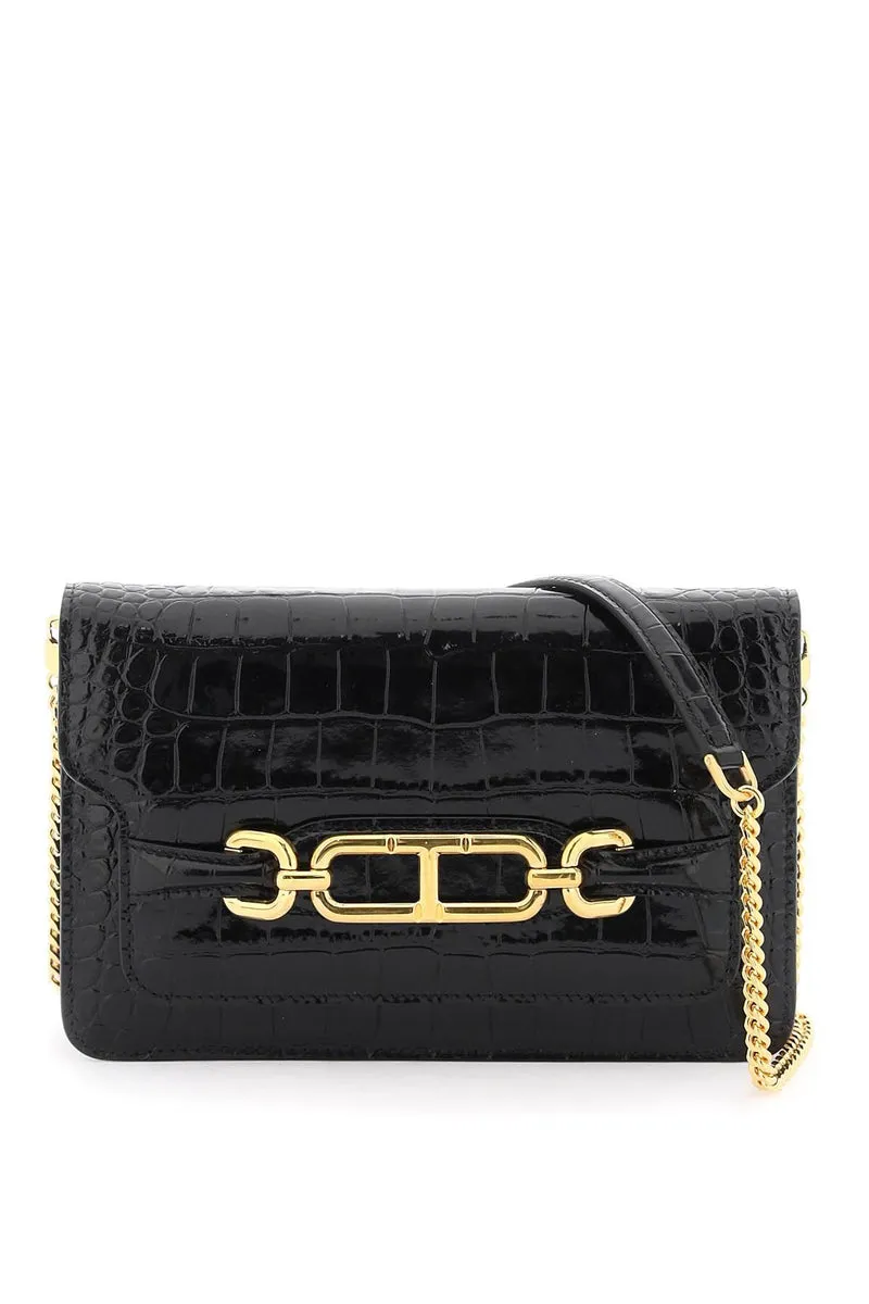 Tom Ford    Tom Ford Whitney Crocodile Print Shoulder Bag.