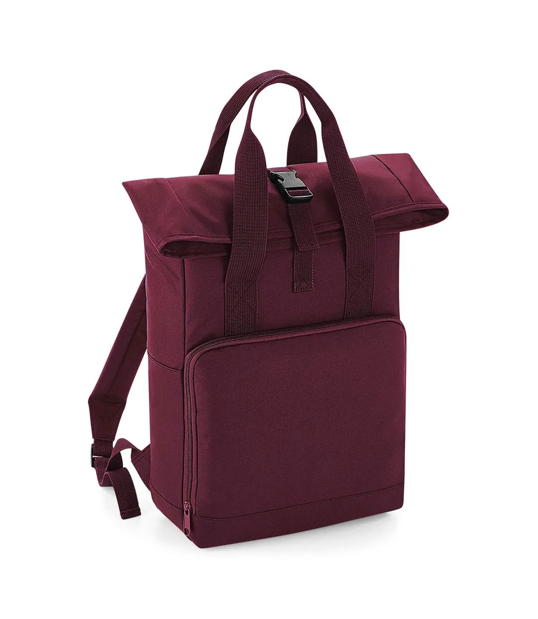 Twin handle roll-top backpack one size burgundy Bagbase