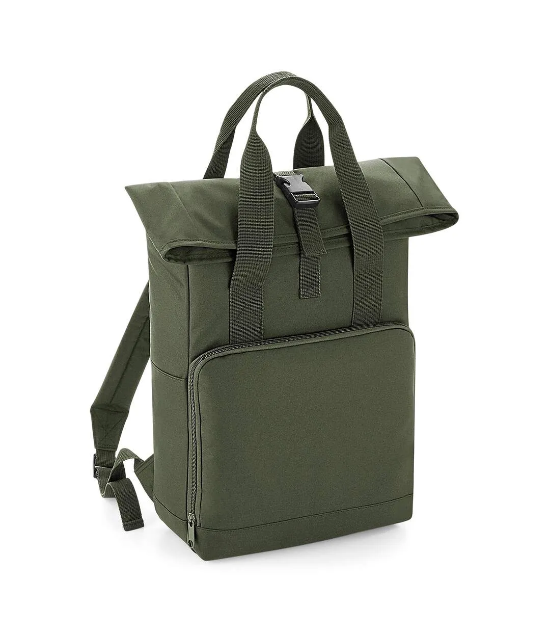 Twin handle roll-top backpack one size olive green Bagbase