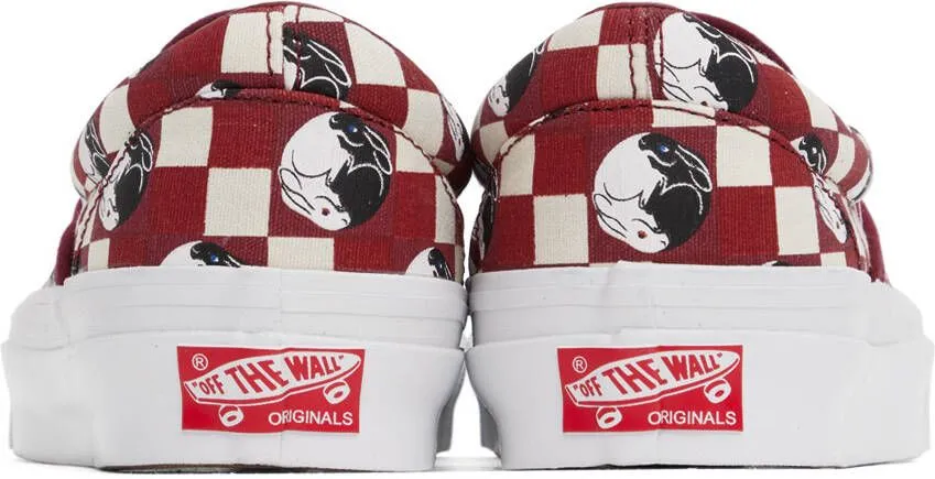 Vans Red & Off-White Billy's Edition OG Classic Slip-On LX Sneakers