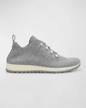 Veles Cotton Knit Pearly Stud Sneakers