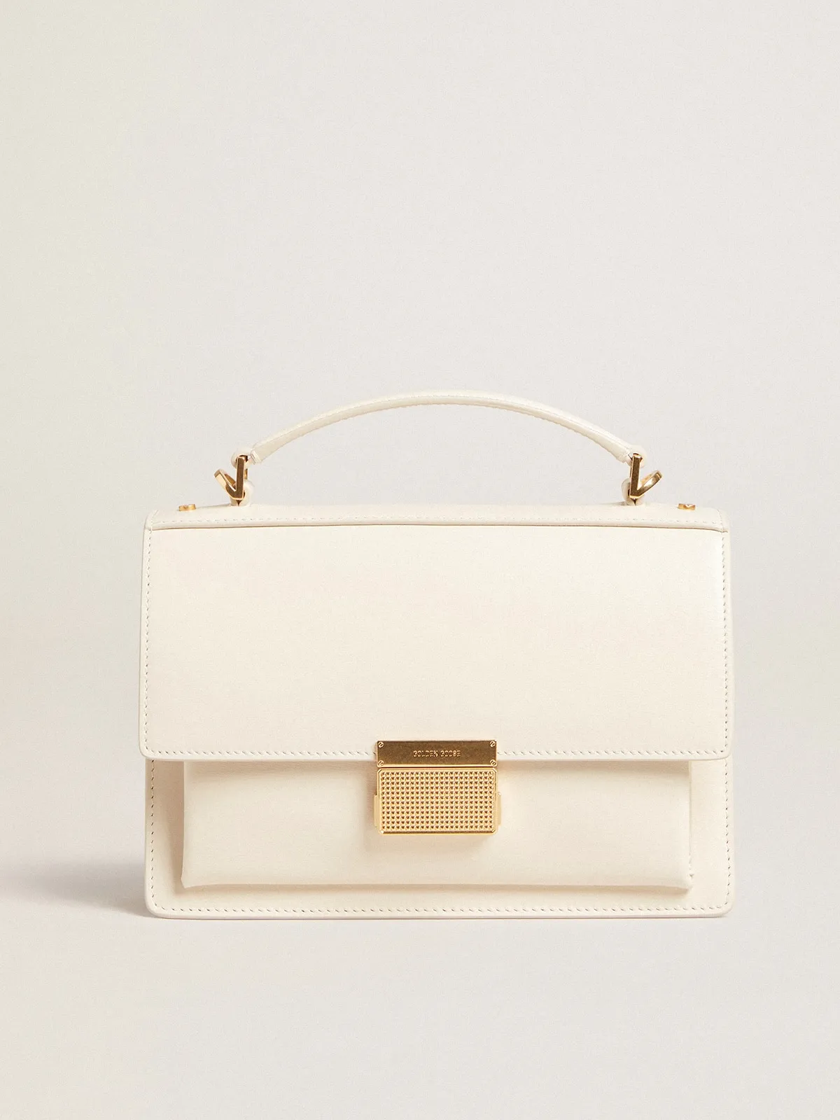 Venezia Bag in butter-colored boarded leather with gold details