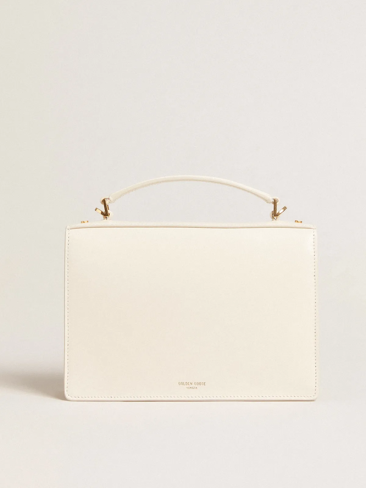 Venezia Bag in butter-colored boarded leather with gold details