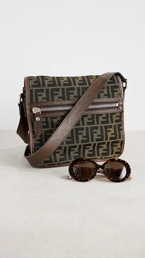 What Goes Around Comes Around   Fendi Brown Zucca Shoulder Bag 