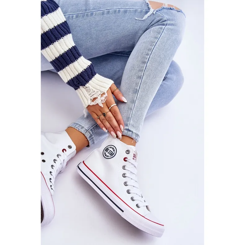 Women's Classic High Top Sneakers Big Star T274026 White