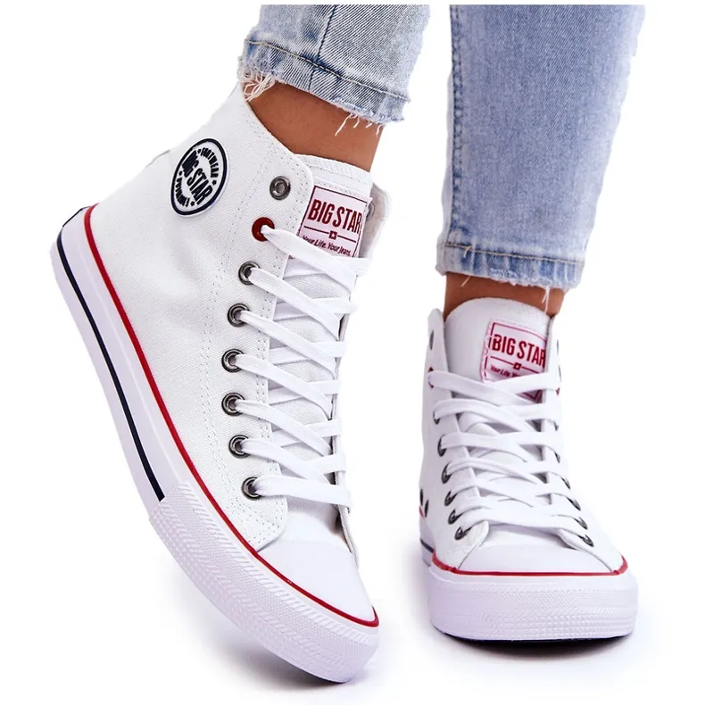 Women's Classic High Top Sneakers Big Star T274026 White