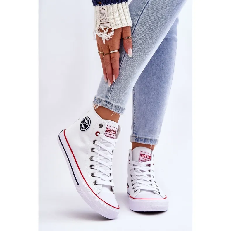 Women's Classic High Top Sneakers Big Star T274026 White