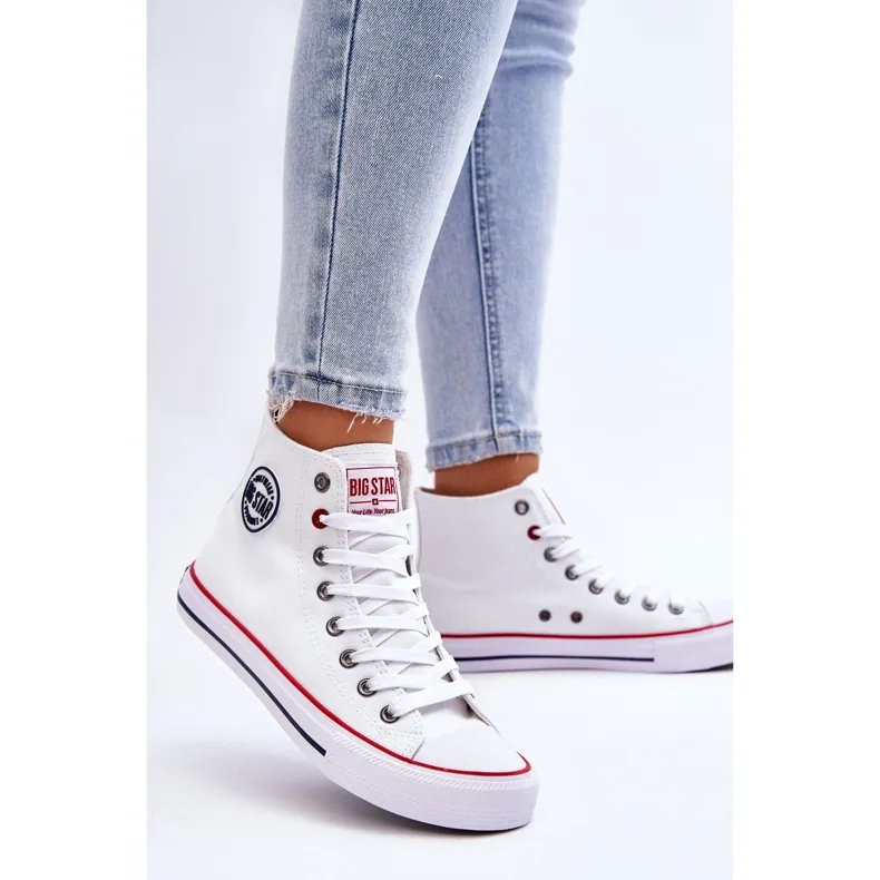 Women's Classic High Top Sneakers Big Star T274026 White