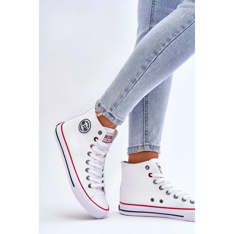 Women's Classic High Top Sneakers Big Star T274026 White