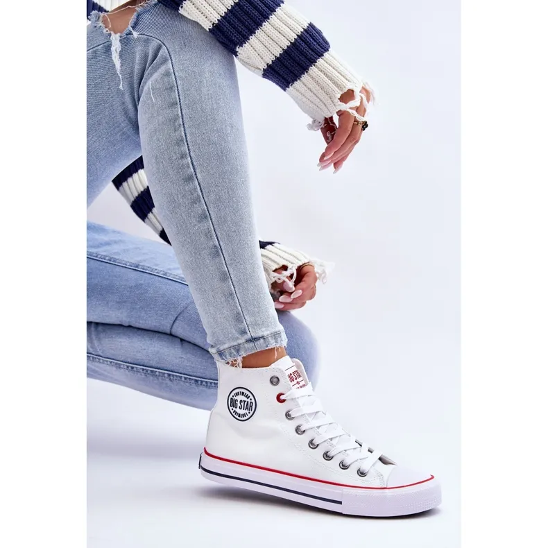 Women's Classic High Top Sneakers Big Star T274026 White