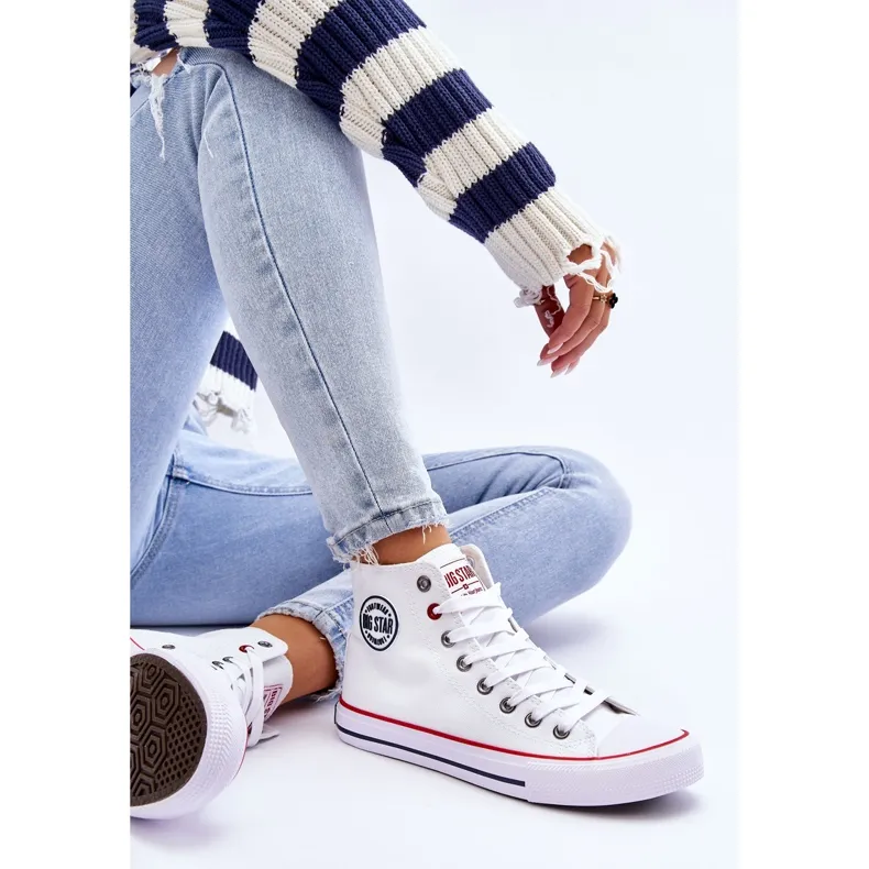 Women's Classic High Top Sneakers Big Star T274026 White