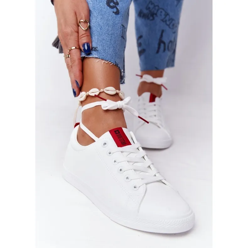 Women's Sneakers With Ribbon Big Star DD274685 White