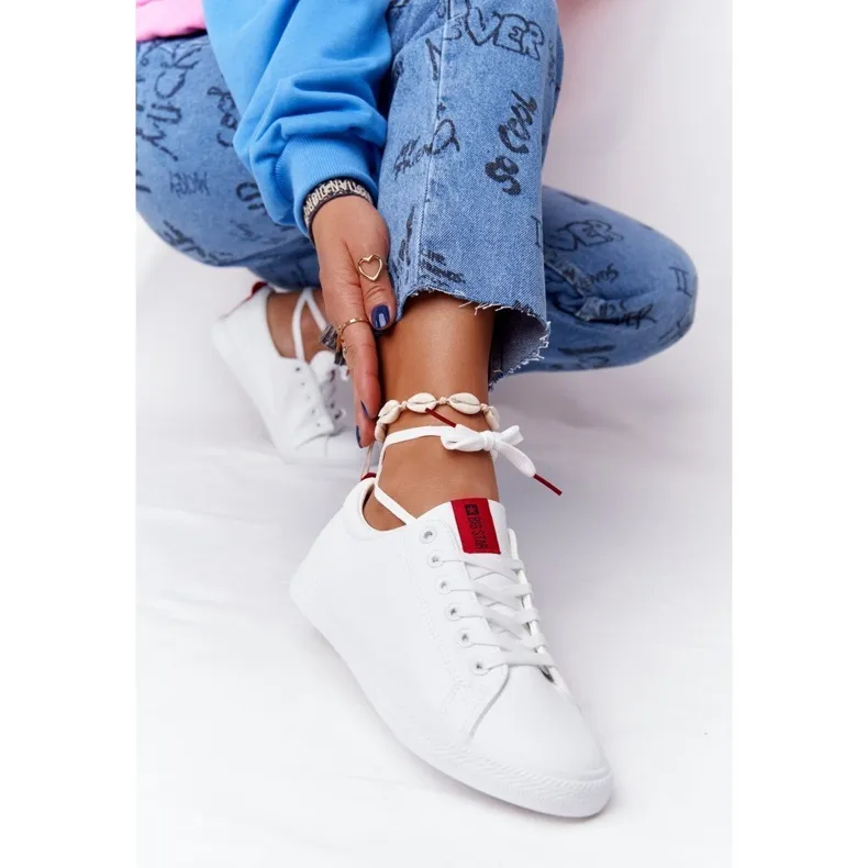 Women's Sneakers With Ribbon Big Star DD274685 White