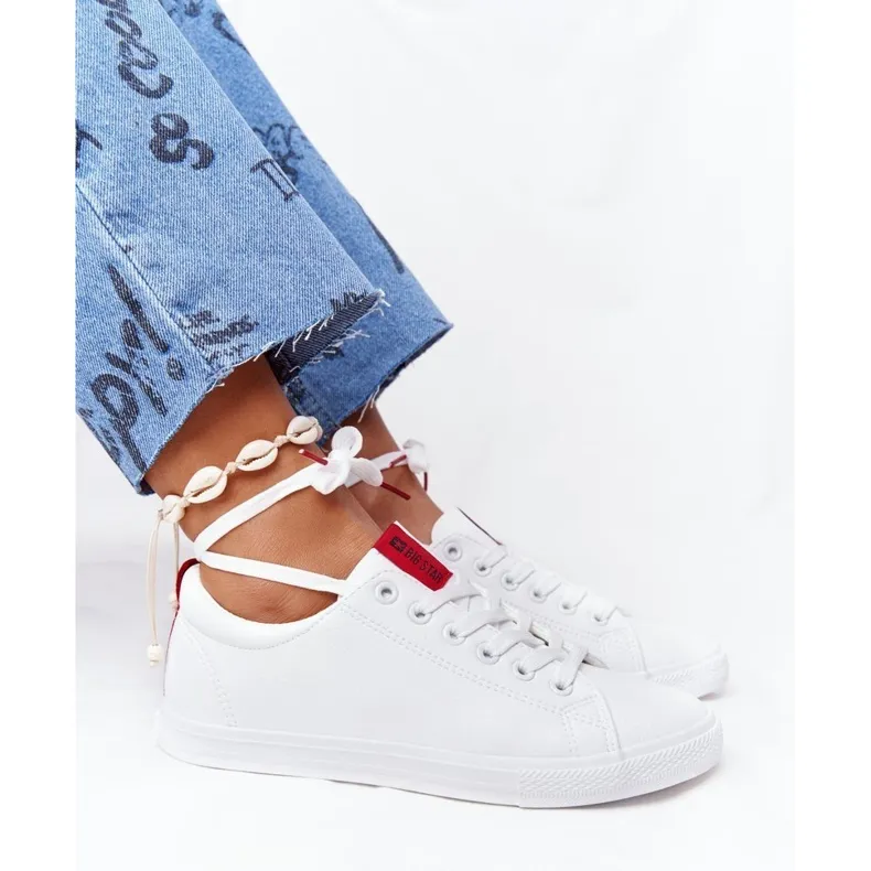 Women's Sneakers With Ribbon Big Star DD274685 White