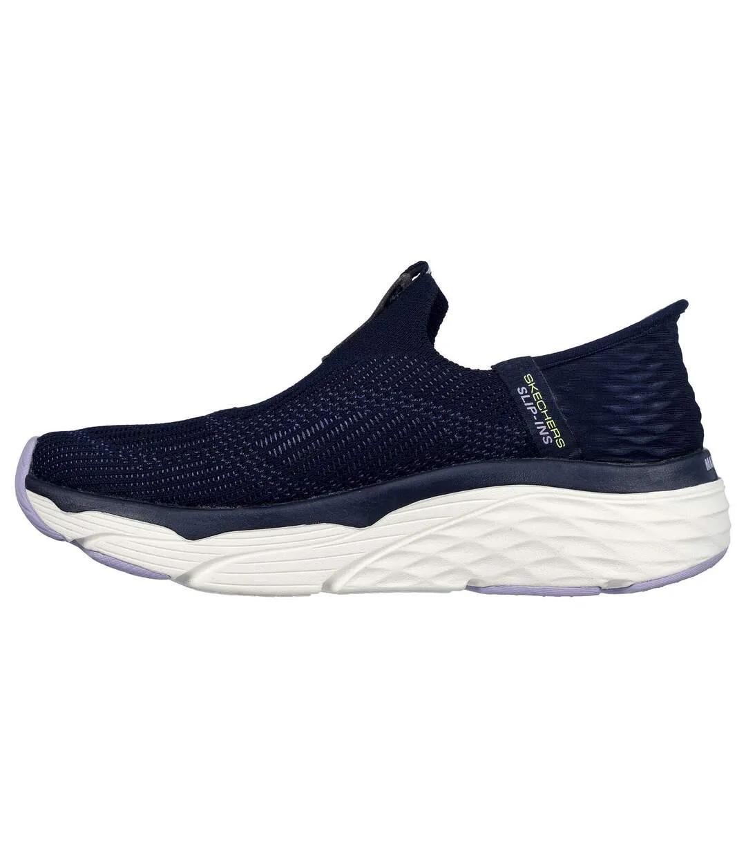 Womens/ladies cushioned trainers navy/lavender/white Skechers