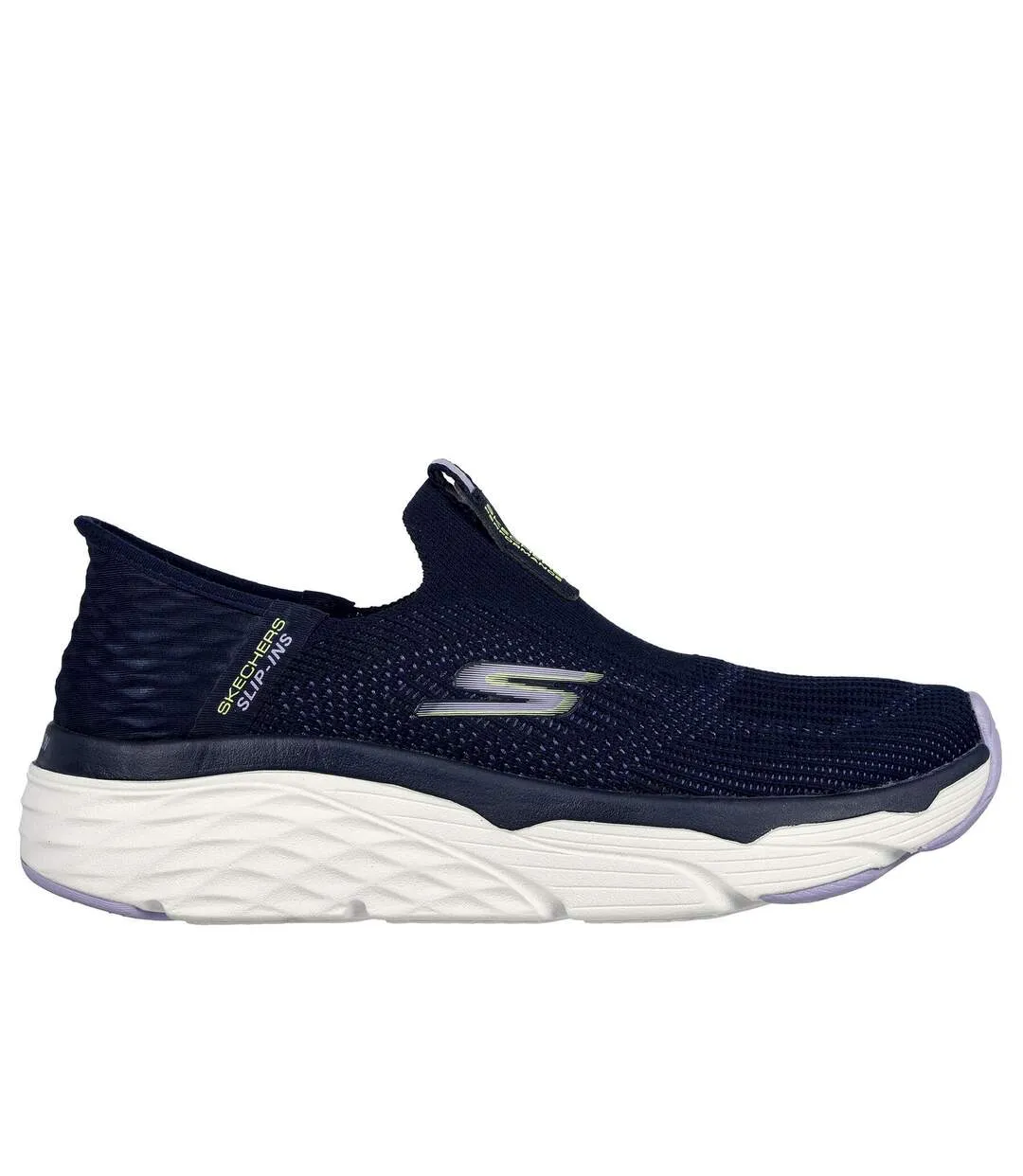 Womens/ladies cushioned trainers navy/lavender/white Skechers