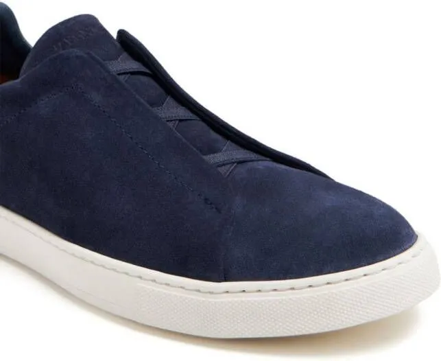 Zegna Triple Stitch suede sneakers Blue