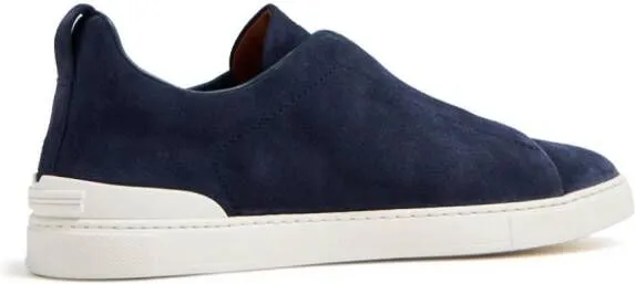 Zegna Triple Stitch suede sneakers Blue