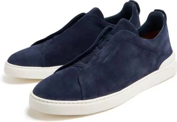 Zegna Triple Stitch suede sneakers Blue